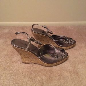 Wedge open toe shoes